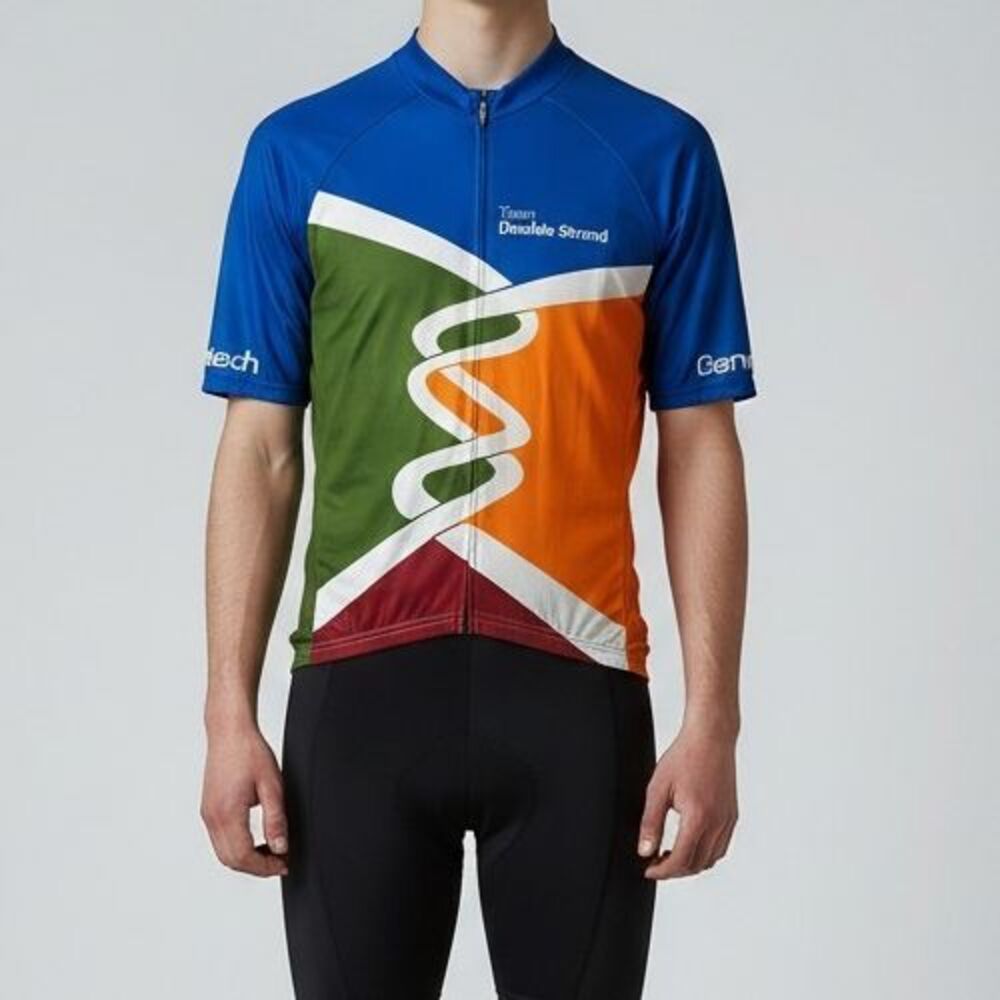 Voler Club Raglan Airies Micro Plus Cycling Jersey Men Large Genentech 3/4 Zip